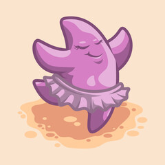 Cute Starfish Mascot Vector Illustration great for your brand business
