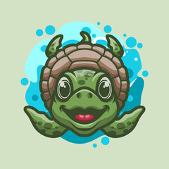 Cute Turtle Mascot Vector Illustration Great for your brand business