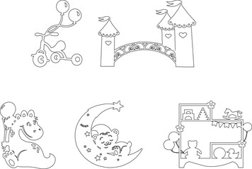 vector illustration design of beautiful animal doll image for children's toy decoration