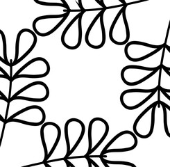 leafs plant frame pattern