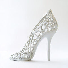 Obraz premium Elegant 3D printed high heel shoe with intricate design and modern style