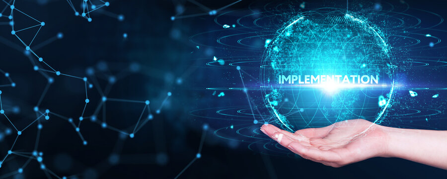 IMPLEMENTATION, web technology concept. Business, Technology, Internet and network concept. 3d illustration