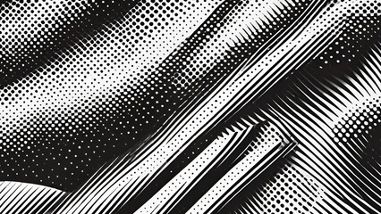 A background composed of a dotted halftone design in black and white