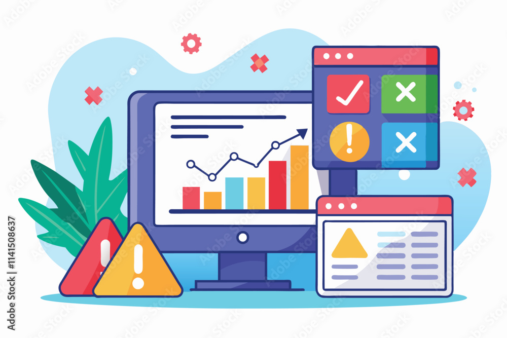 Poster chart displays error data input trends, highlighting statistics and alerts for user attention, error