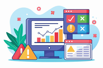 Chart displays error data input trends, highlighting statistics and alerts for user attention, Error data input trending