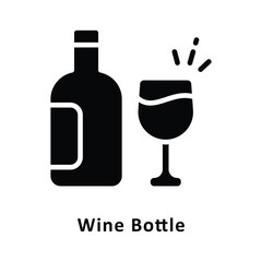 Wine Vector Gylph Icon. Eps 10 File