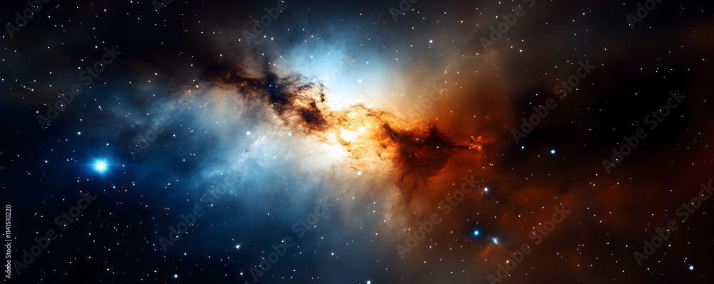 Wall mural the center of milky way galaxy with stars and space dust in the universe