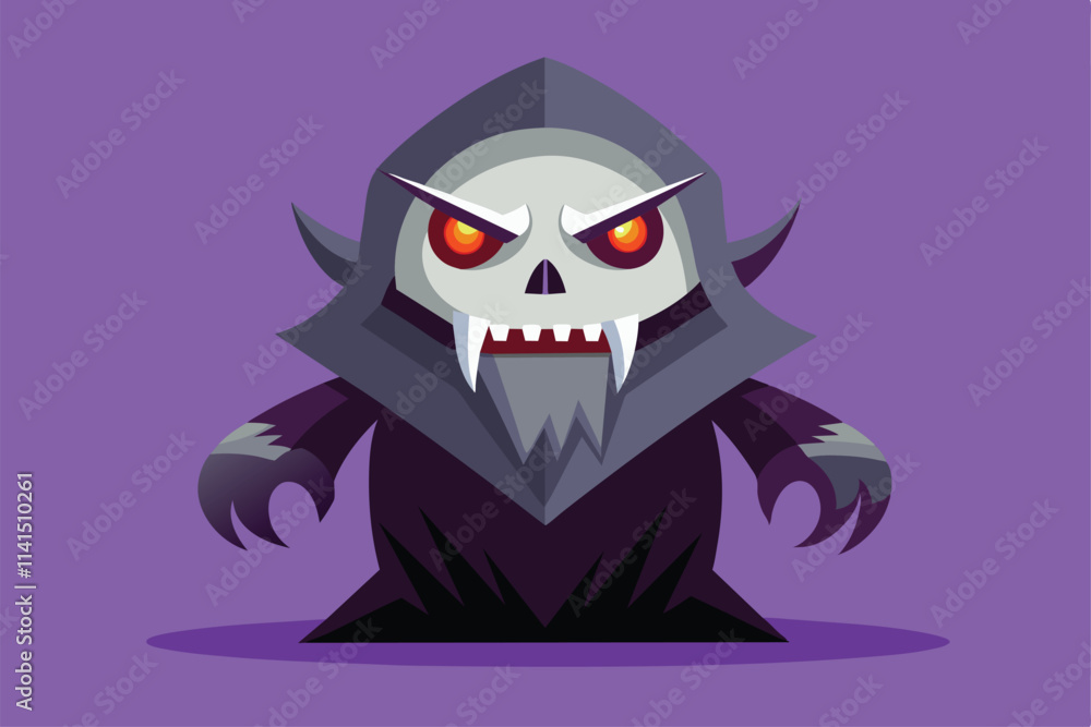 Poster a fierce ghost character stands ready to haunt with its glowing eyes and sharp claws evil ghost cust