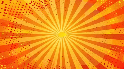Fototapeta premium A vibrant burst of orange and yellow rays radiating from the center, creating a dynamic background.