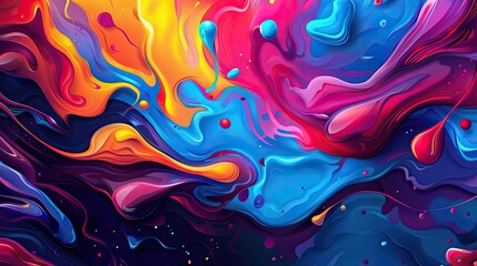 A vibrant abstract design with fluid shapes and colors blending harmoniously.