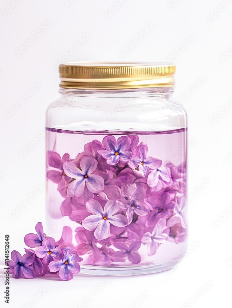 Canvas Prints Jar of purple flowers