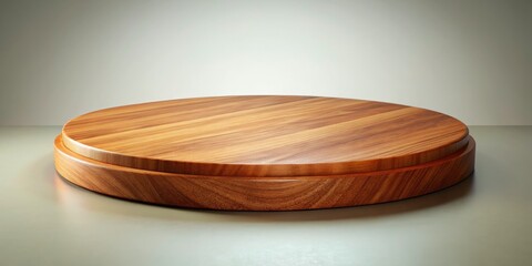 Round Wooden Trophy Display Platform with Elegant Finish, Ideal for Awards, Achievements, and Recognition, Perfect for Professional and Personal Use, High-Quality PNG Cut Out for Designers