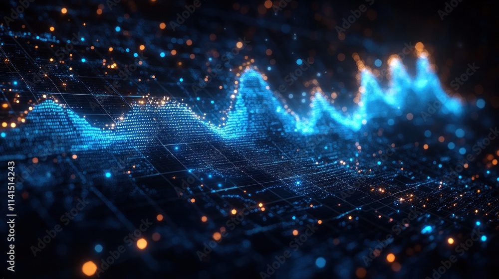 Poster abstract digital visualization of data waveforms