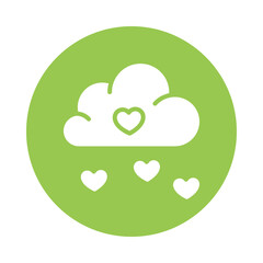 Obraz premium Cloud Love Vector Gylph Icon. Eps 10 file 