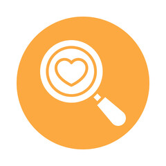 Search Love  Vector Gylph Icon. Eps 10 file 