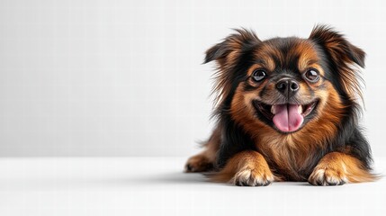 Cheerful Small Dog with Bright Eyes and Playful Expression