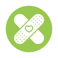 Heart Bandage Vector Gylph Icon. Eps 10 file 
