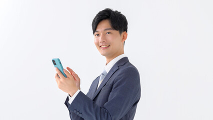男性　スマートフォン
