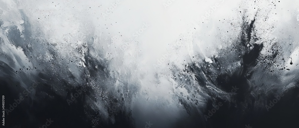 Poster grey abstract texture background with central white splash – modern minimalist artistic design for d