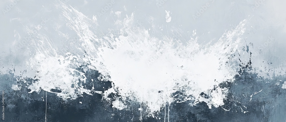 Poster grey abstract texture background with central white splash – modern minimalist artistic design for d