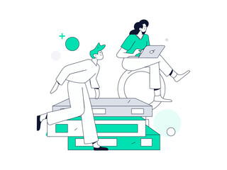 Education and learning people flat vector concept hand drawn illustration
