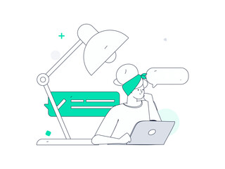 Education and learning people flat vector concept hand drawn illustration
