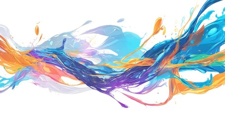 Fototapeta premium Abstract colorful wave design with fluid shapes and vibrant hues.