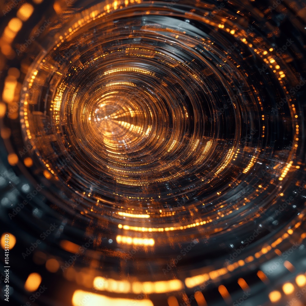 Poster dynamic light tunnel visualization digital art abstract environment futuristic concept blur backgrou