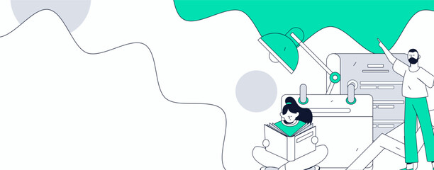 Education and learning people flat vector concept hand drawn illustration
