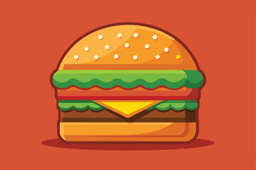Customize your burger with fresh toppings and enjoy it in a colorful setting Fast food Customizable Semi Flat Illustration