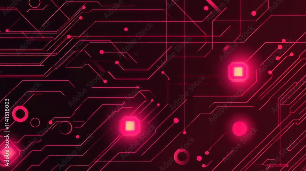 Poster Dynamic digital circuitry patterns technology graphic design abstract close-up innovation Blur Background