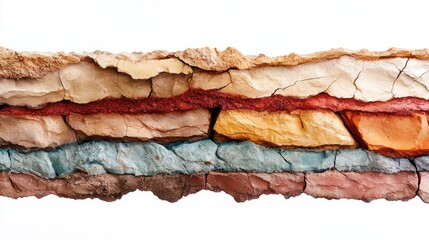 Captivating close-up photography of geological layers featuring colorful earth textures
