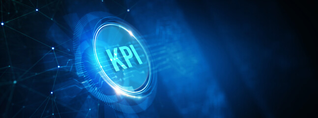 KPI Key Performance Indicator for Business Concept. Business, Technology, Internet and network concept. 3d illustration