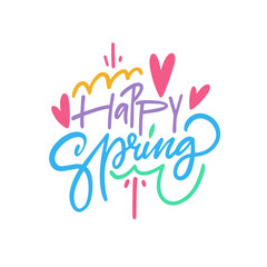 A colorful image of hearts in a joyful spring theme