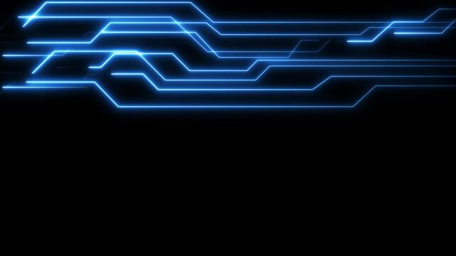 abstract technology background with neon blue lines seamless looping