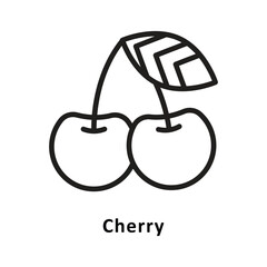 Fototapeta premium Cherry vector Outline Icon. Eps 10 File