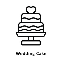 Wedding cake vector Outline Icon. Eps 10 File