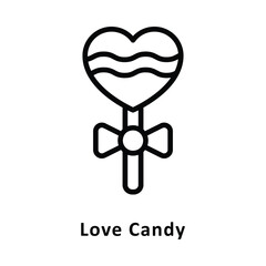 Love candy vector Outline Icon. Eps 10 File