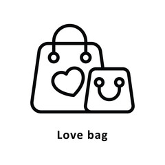 Love Bag vector Outline Icon. Eps 10 File