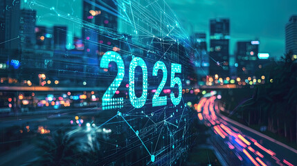 text "2025" for New Year background