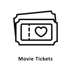 Movie Ticktes vector Outline Icon. Eps 10 File