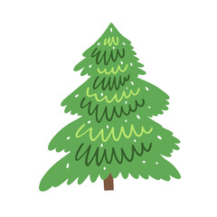 A beautifully stylized green illustration of a Christmas tree designed for various purposes