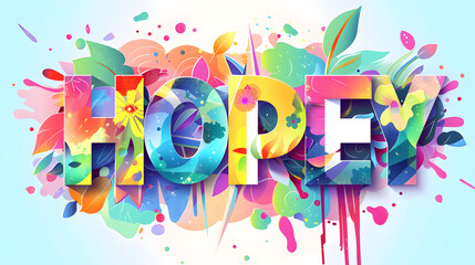 Colorful Block Letter Art of 'Hope' Vibrantly Inspires Positivity and Optimism