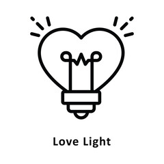 Love Light vector Outline Icon. Eps 10 File