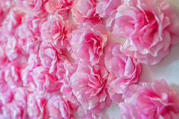 Pink Flowers Wall Close-Up