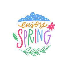 Experience the joy of Spring with a vibrant and colorful hand lettered design this season