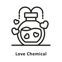 Love Chemical vector Outline Icon. Eps 10 File