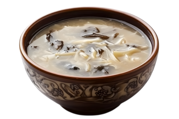 Cantonese style soup isolated on transparent background, cut out, PNG