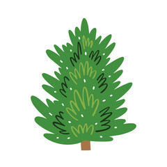 A beautifully stylized illustration of a lush green pine tree, perfect for various creative uses