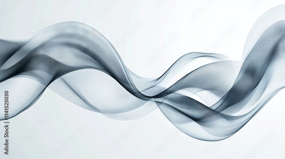Poster abstract grey technology network background with dynamic wave patterns, modern digital illustration 